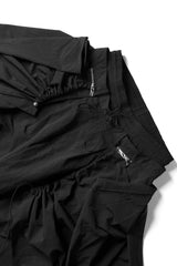 RELABEL Drawstring Layered Double-Waistband Parachute Pants Black