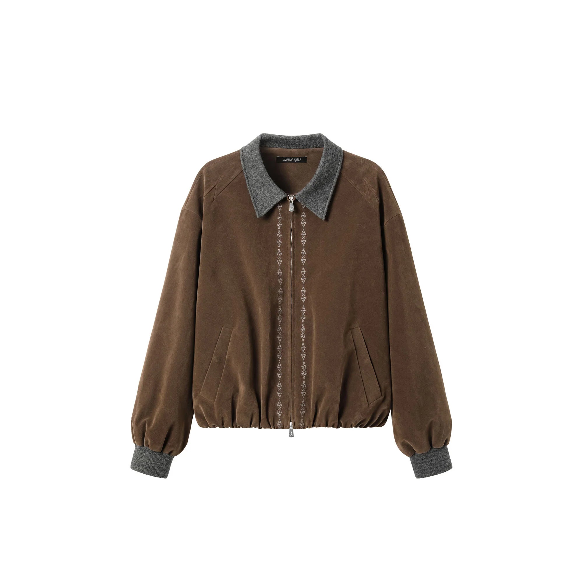 ALVNG AR ANTS Contrast Collar Totem Embroidered Jacket