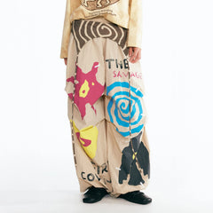 1997 POSTOFFICE Tribal Spiral Waist-Panel Parachute Pants