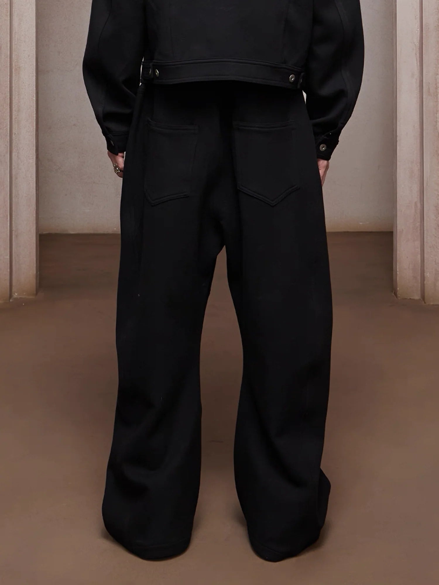 DND4DES Asym Buttoned Wool-Blend Oversized Pants
