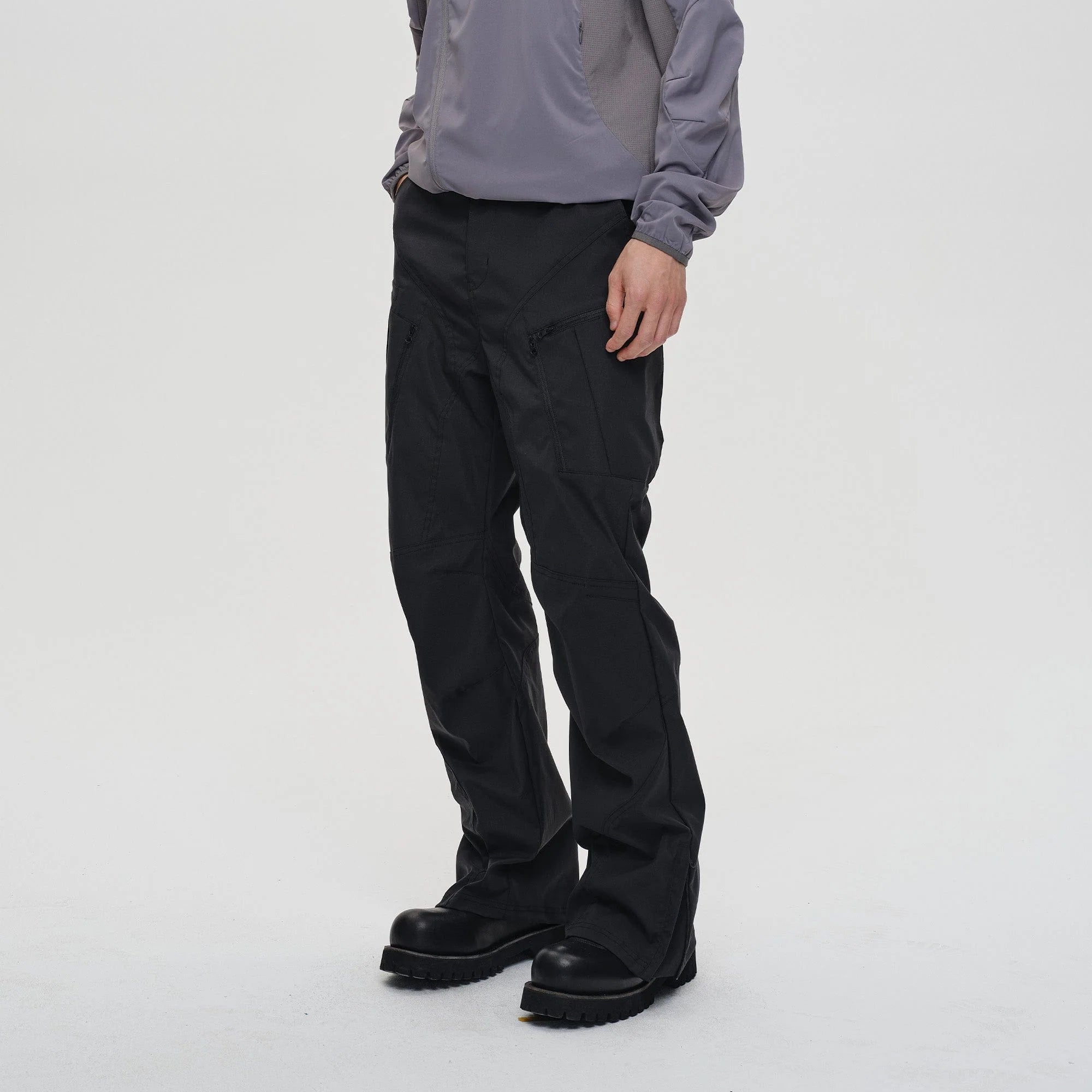 CATSSTAC Tech Paneled Zipper Pockets Elastic Waist Pants