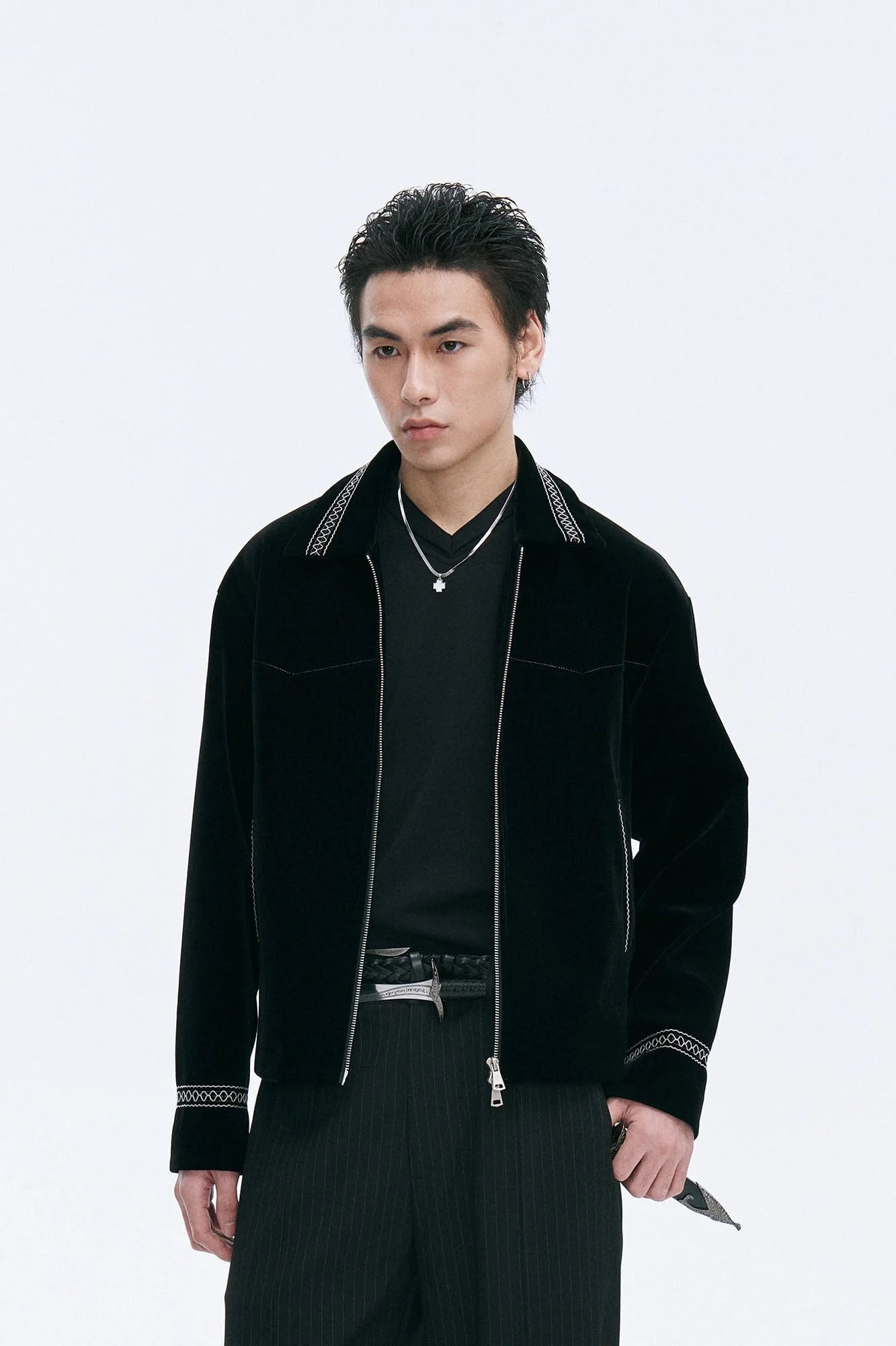 CATSSTAC Velvet Embroidered Trim Jacket