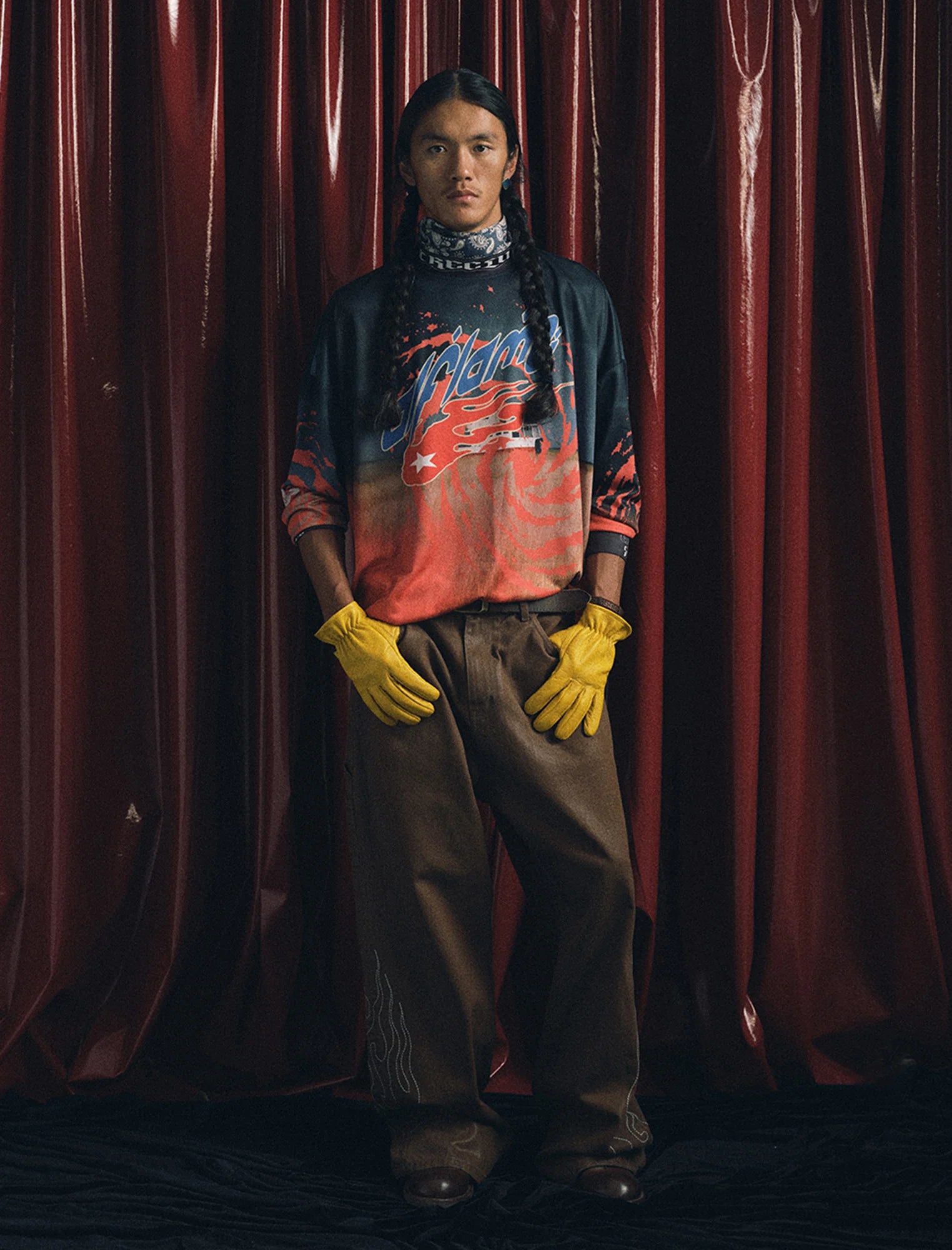 TRECLUB Contrast Swirl Full-Printed Long-Sleeve Jersey