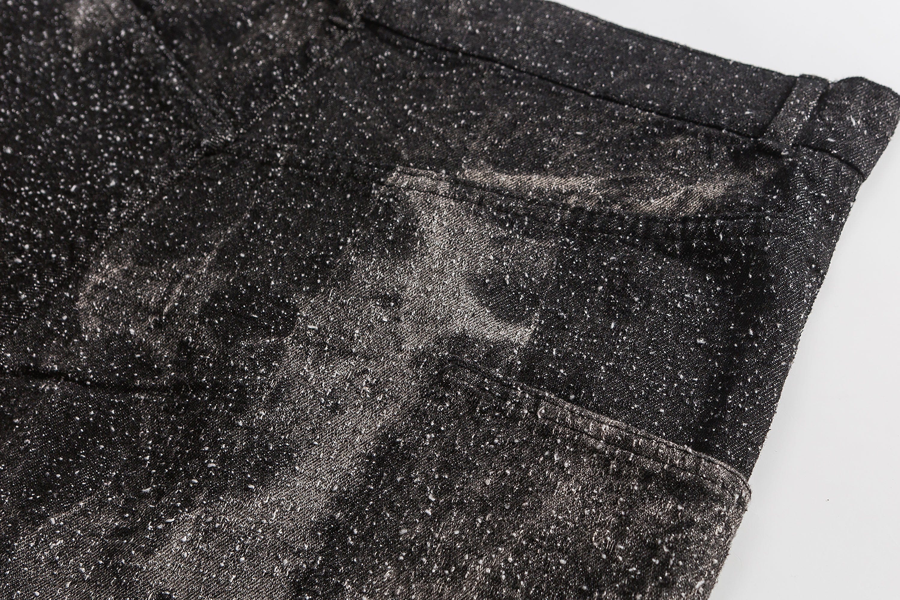 ME DA IGUAL Spliced Splatter Tie-Dye Curved Jeans