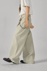 GONGHE REPUB Arc Spliced Strap Belt Pants