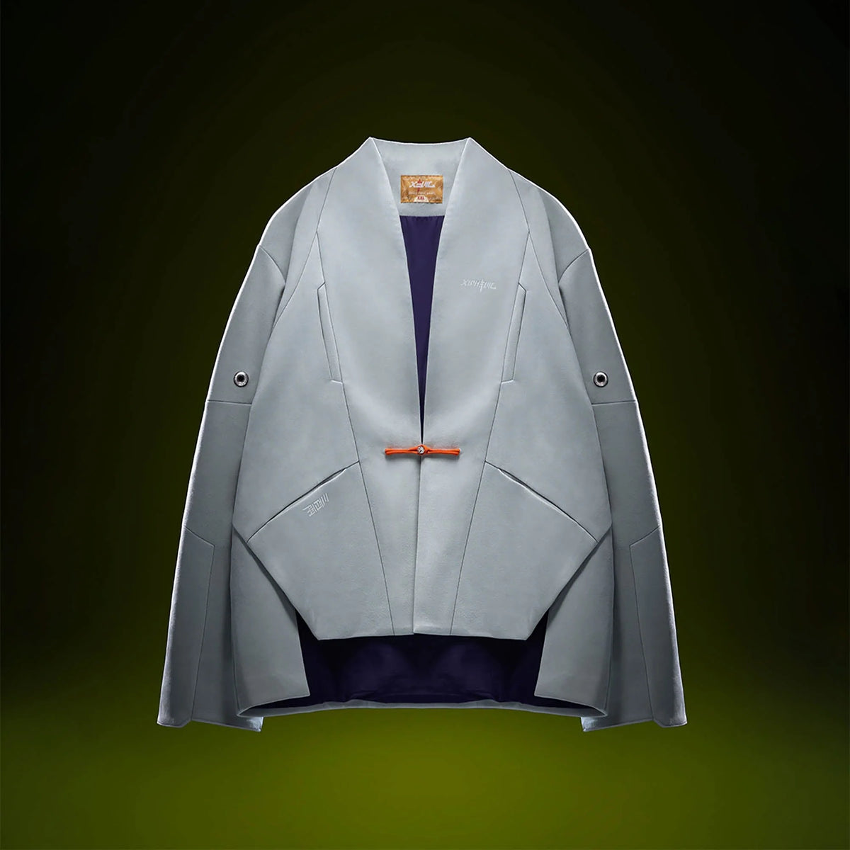 XIPHEVIL Deconstructed Utility Faux Suede Daoist Robe White