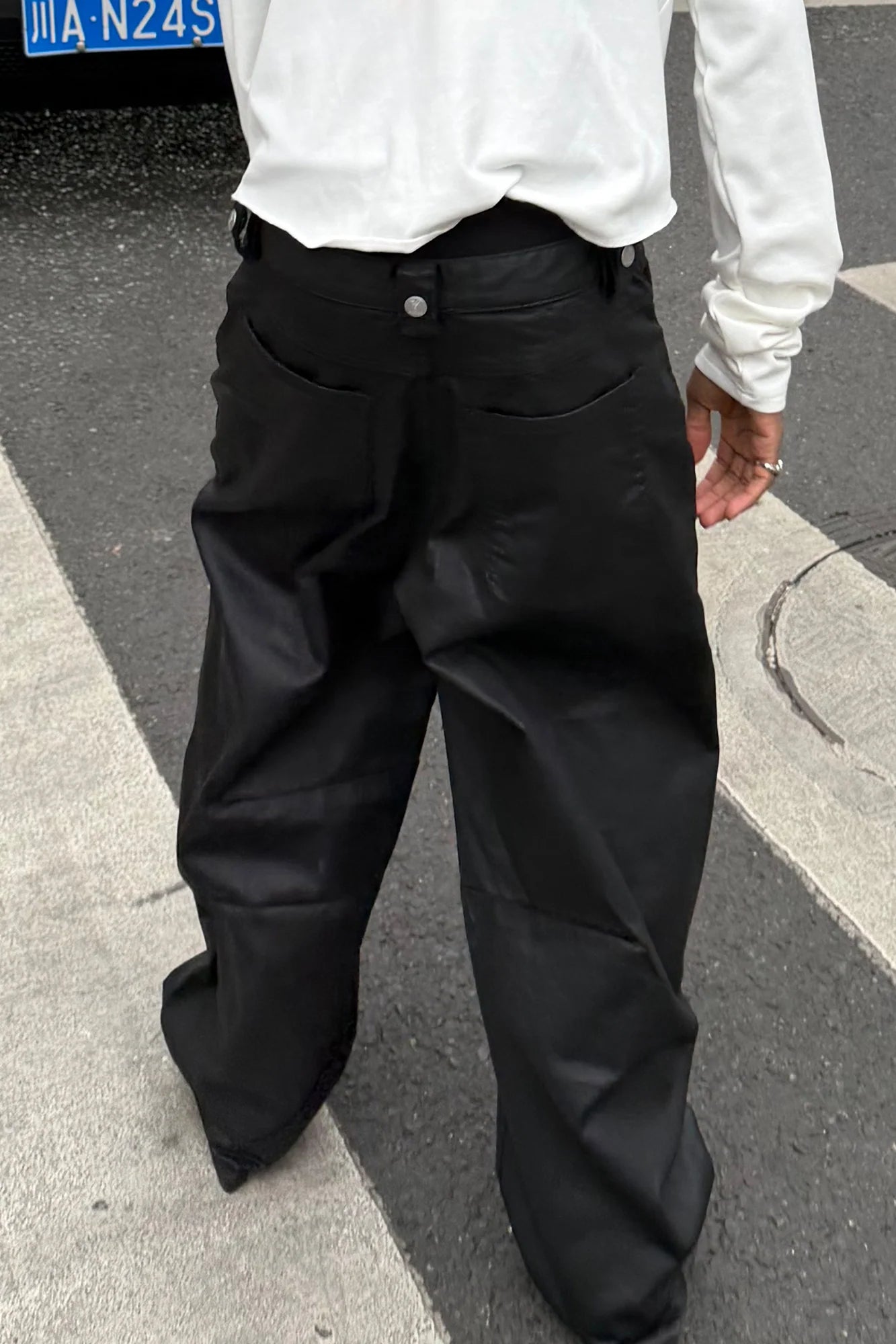 STEEPC Waxed Baggy Jeans
