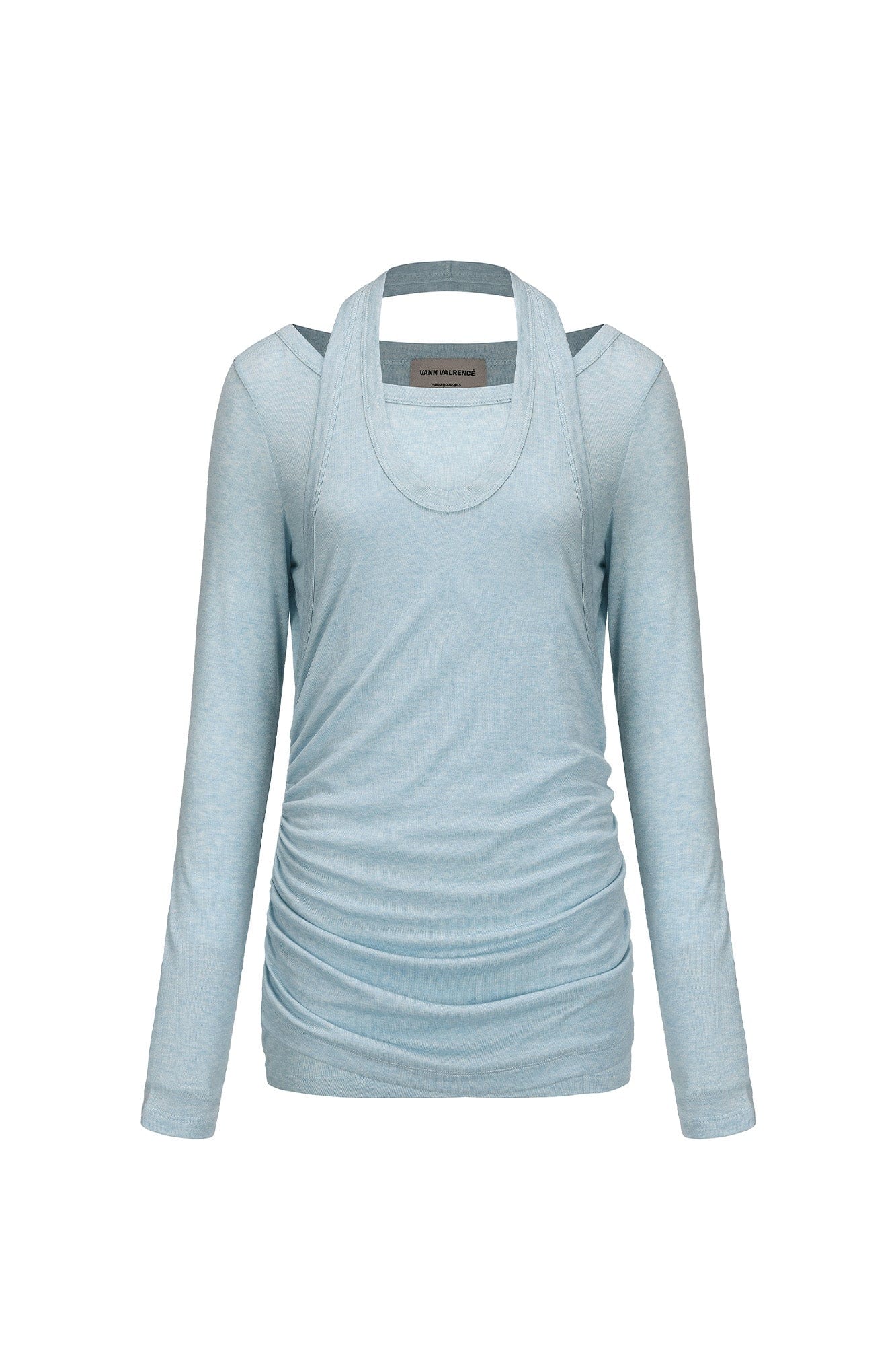 VANN VALRENCE Essential Layered Halter-Neck Long-Sleeve Tee