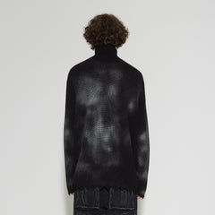 VANN VALRENCE Distressed Ombre Zip-Up Cardigan