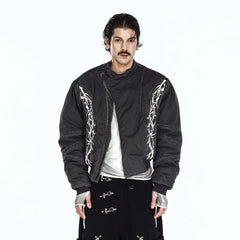 FLYERRER Distressed Asymmetric Placket Totem Bomber