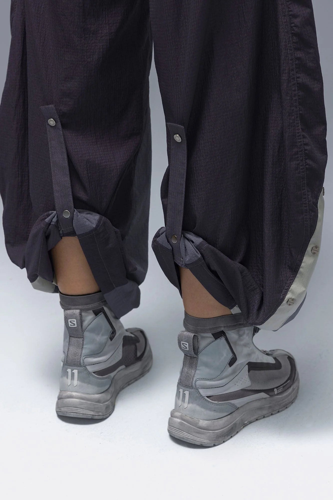 XIPHEVIL Deconstructed Contrast Panel Utility Curved Pants
