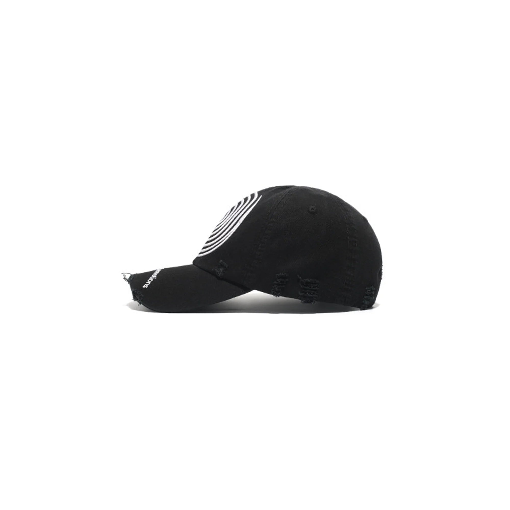 NOTHINGNESS WORLD Distressed Embroidered LOGO Dad Cap