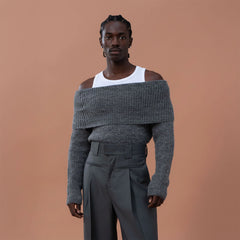 CLP Off-Shoulder Foldover Sweater