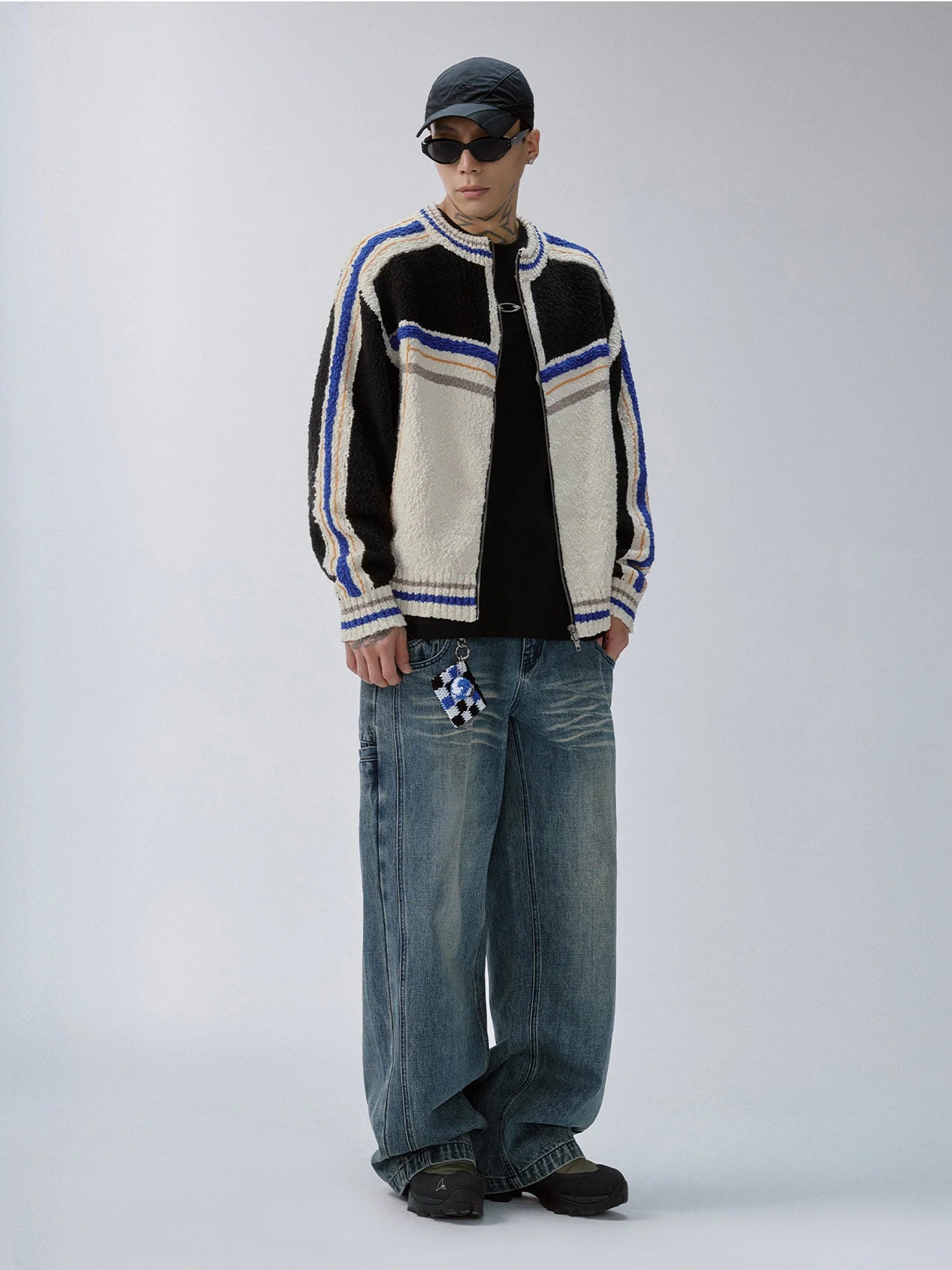 F2CE Contrast Panel Boxy Cardigan
