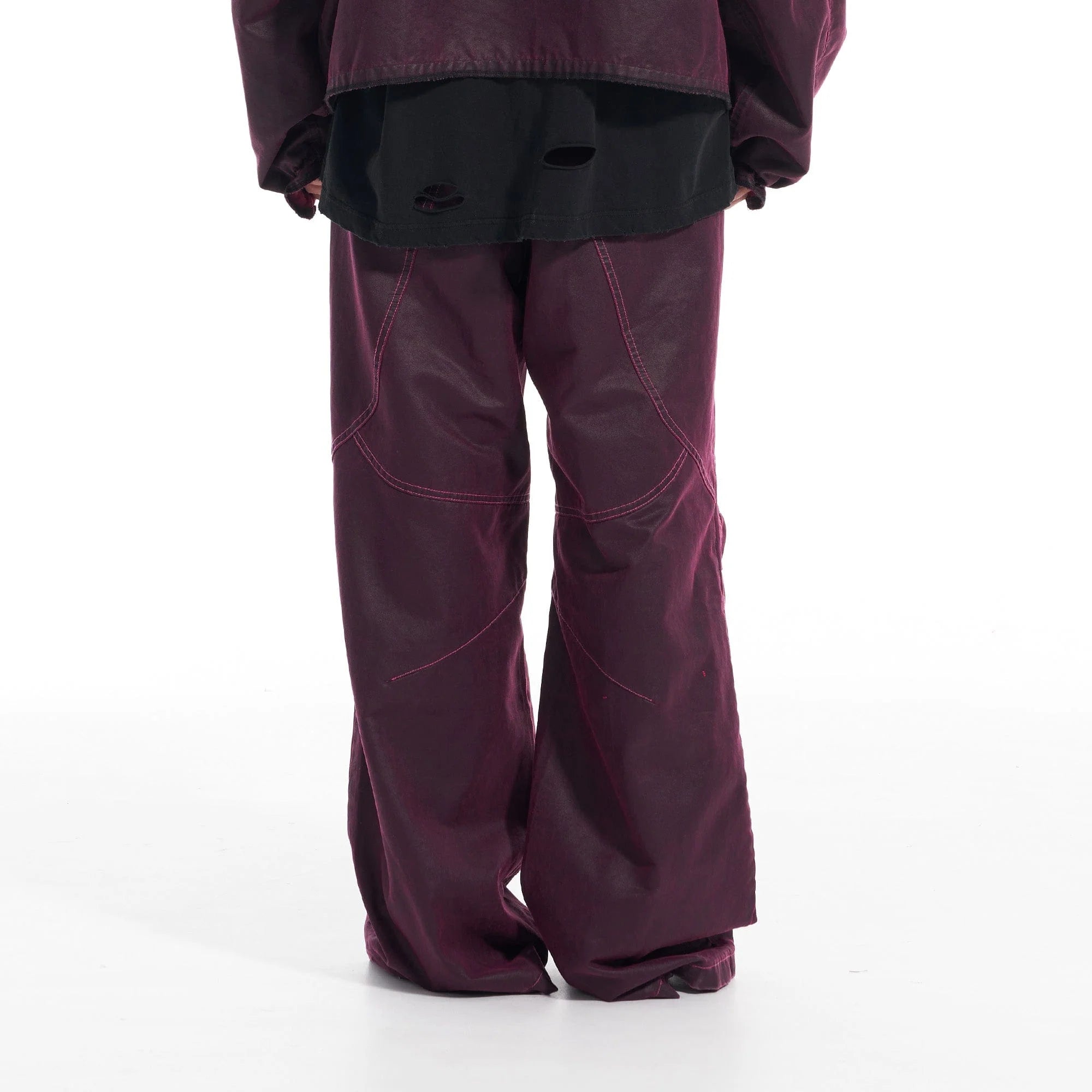VANN VALRENCE Structured Panel Pleated-Knee Pants