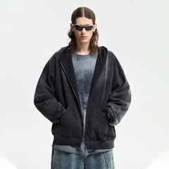 ORGANIC EMOTION Dirty Fit Graffiti Zip-Up Hoodie