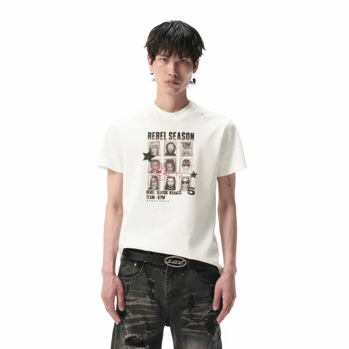 SAVAGEGROWTHWORLD Nine Grid Portraits Graphic T-Shirt