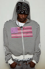 VINKID Flag Stripe Zip-Up Hoodie