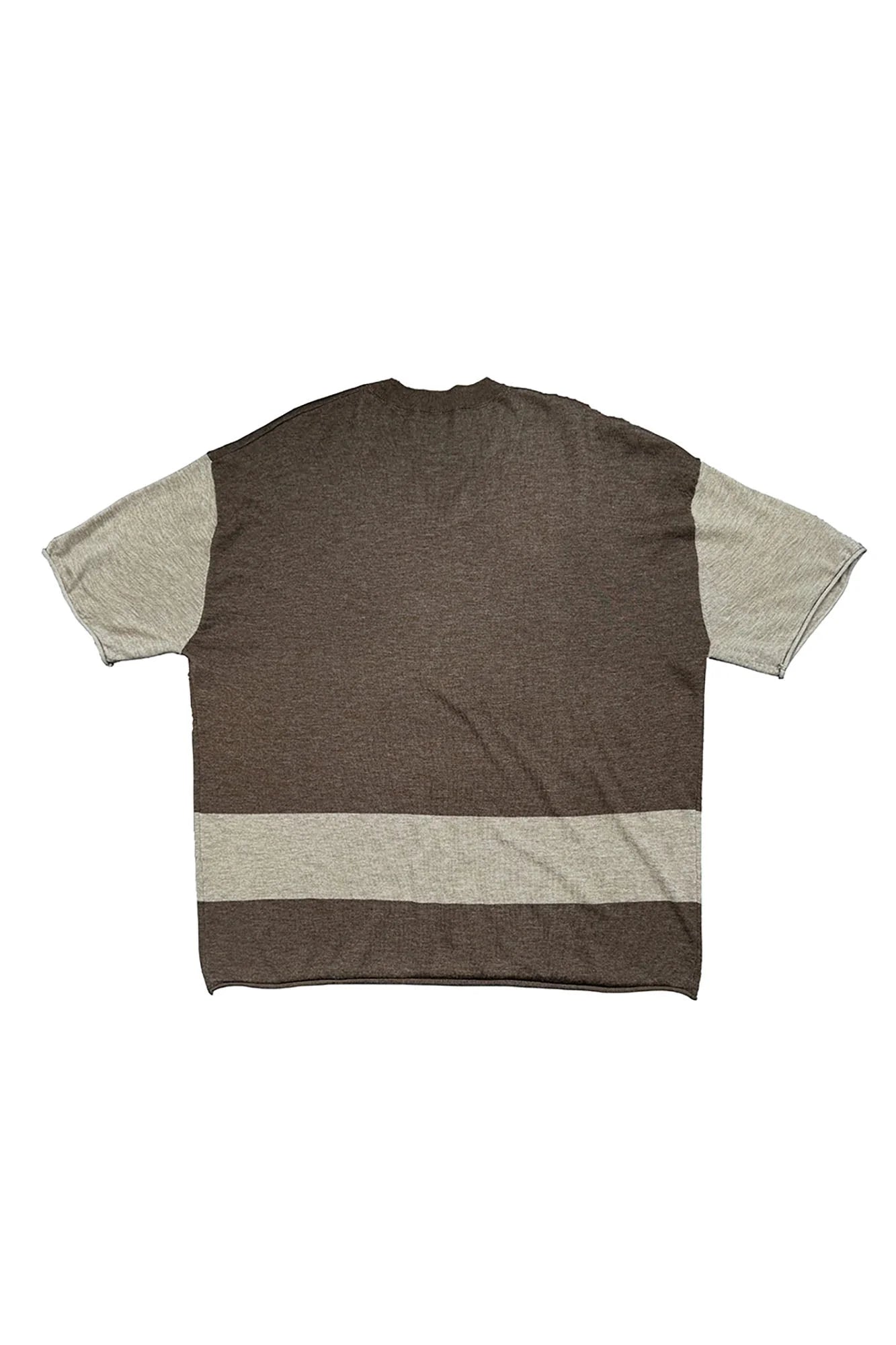 RICHILL Contrast Wool-Blended V-Neck T-Shirt