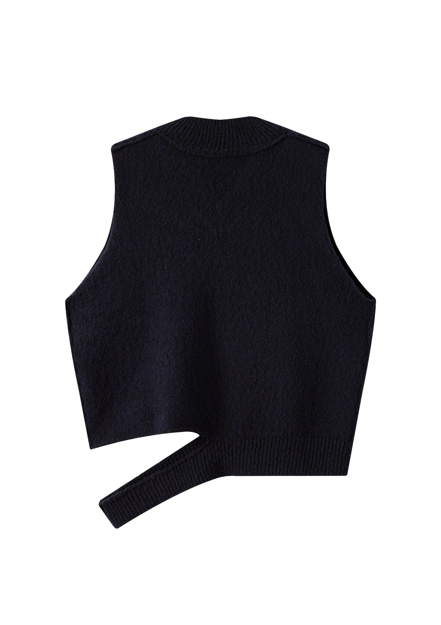 ORGANIC EMOTION Asymmetrical Distressed Bubble-Knit Vest