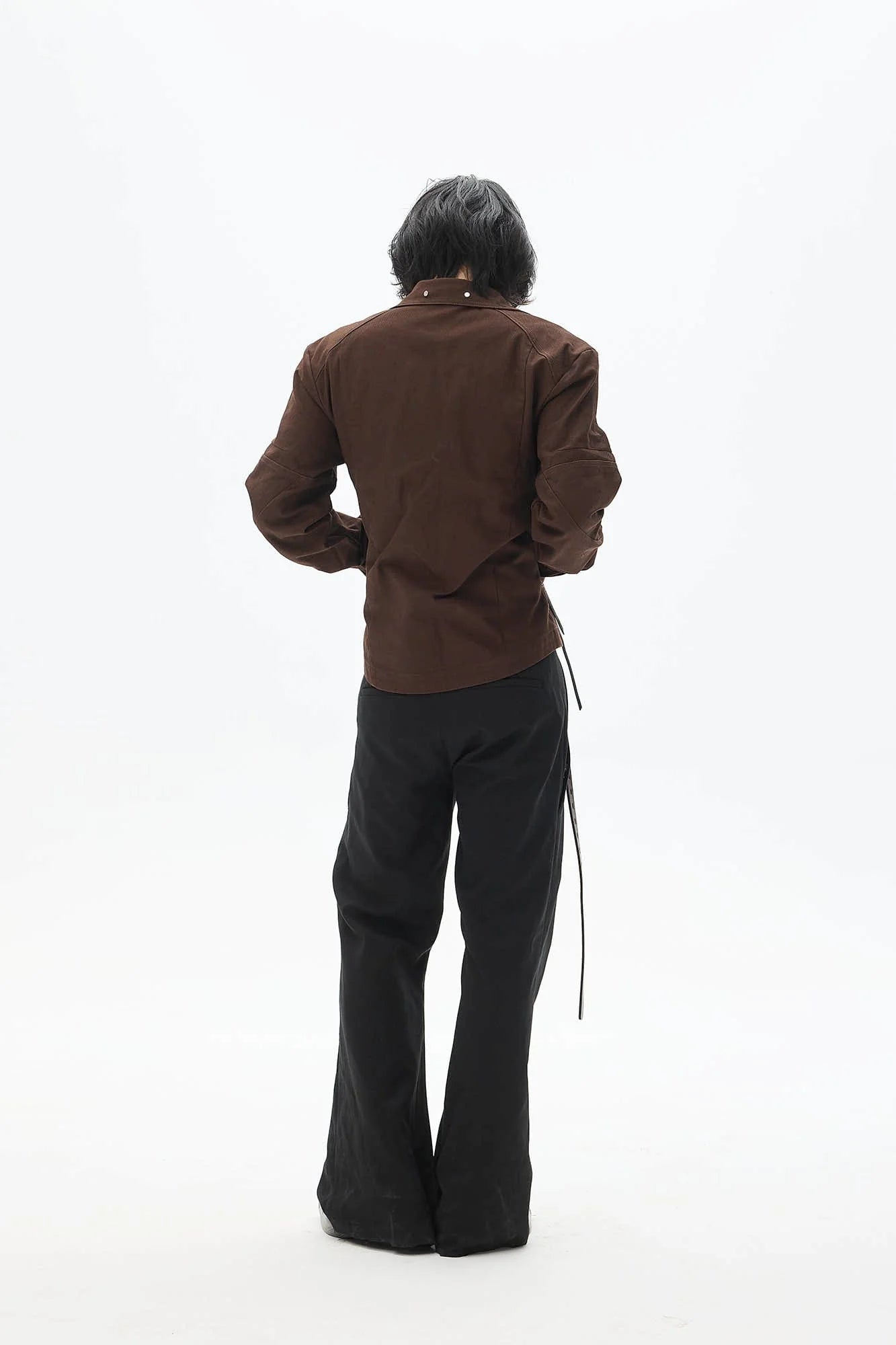WHISTLEHUNTER Spliced Fringe-Zip Cinched-Waist Jacket