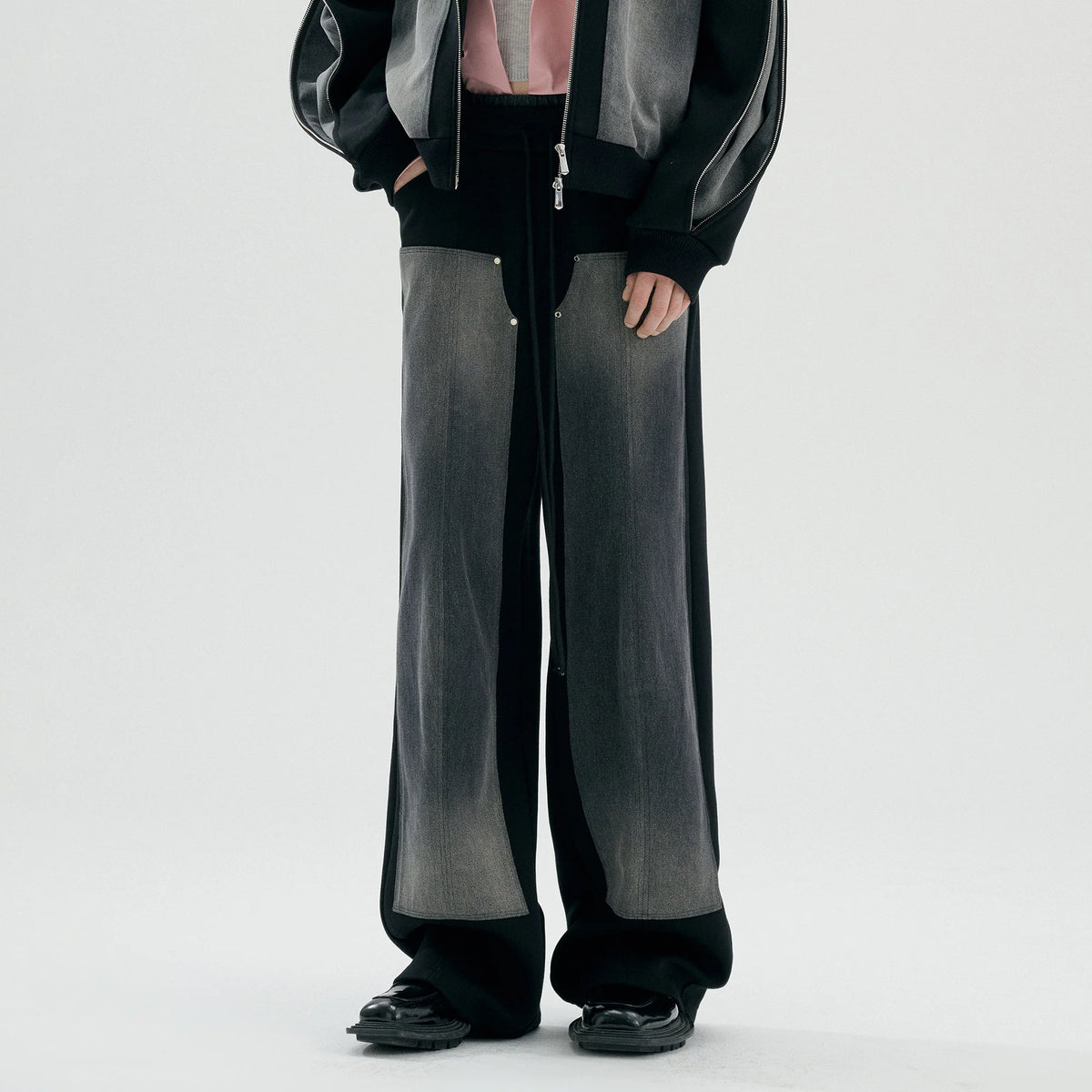 TIWILLTANG Double-Knee Washed Panel Pants