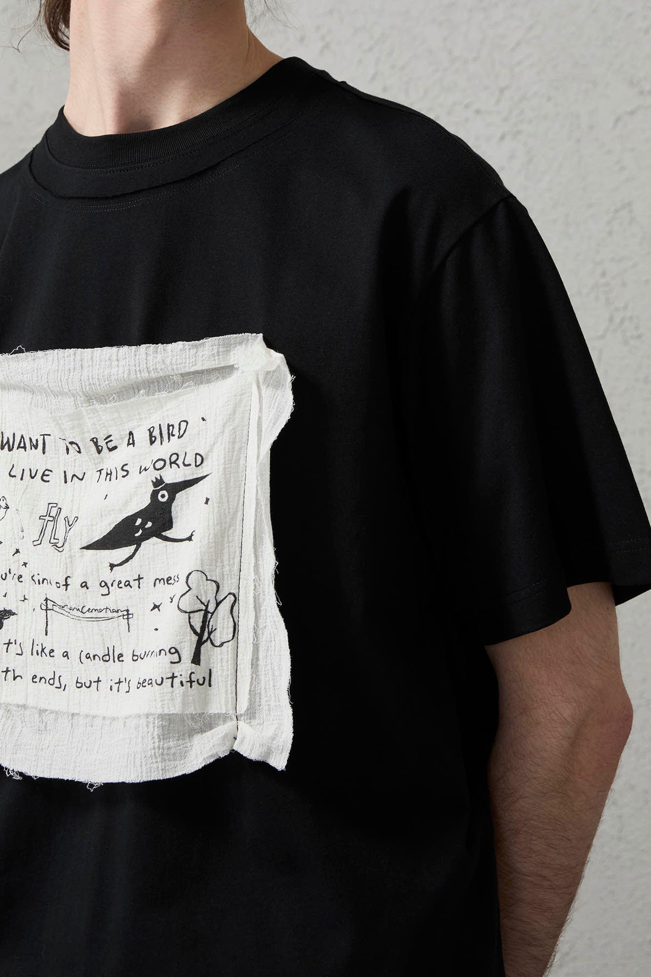 ORGANIC EMOTION Script Patchwork Sorona T-Shirt