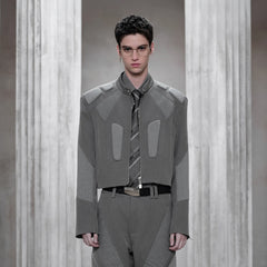 FACEONLAB Paneled Armor Padding Biker Jacket