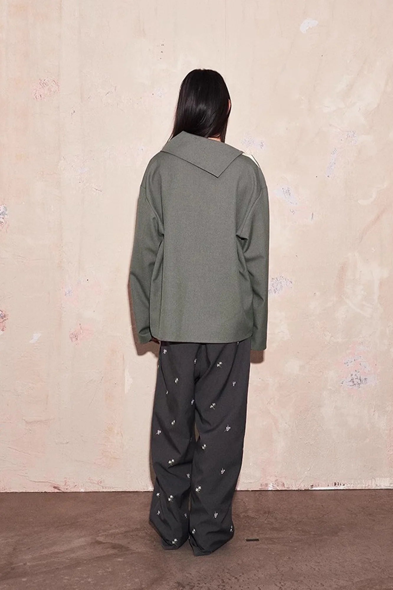 SAME FLOW Essential Asym Cowl Collar Drape Pullover