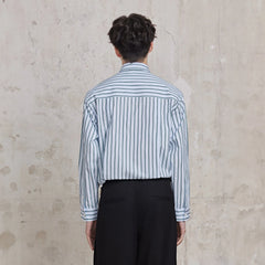 FACEONLAB Striped Patch-Pocket Poplin Shirt
