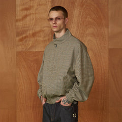 PMW Classic Plaid Elastic-Hem Bomber