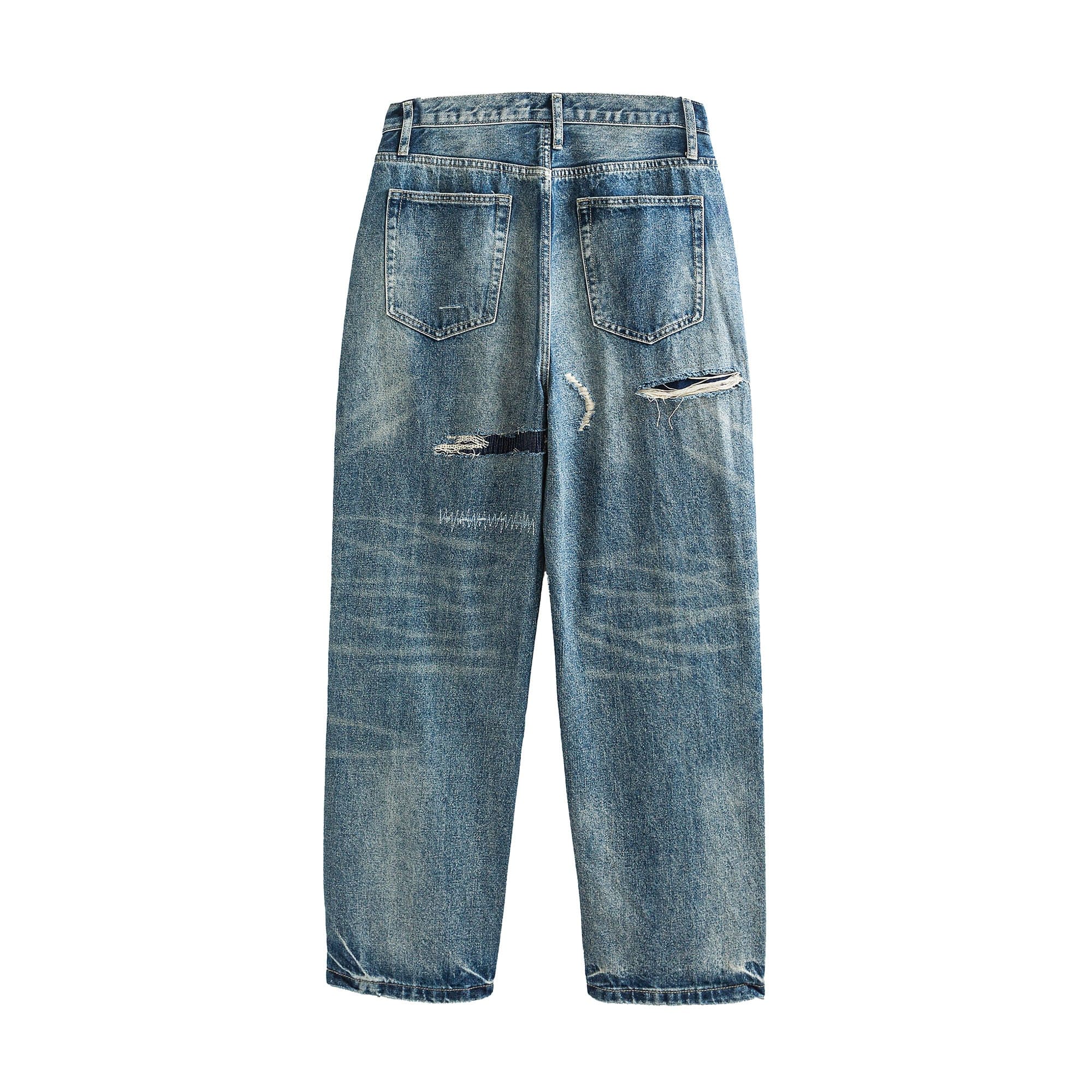 ME DA IGUAL Distressed Ripped Whisker Washed Jeans