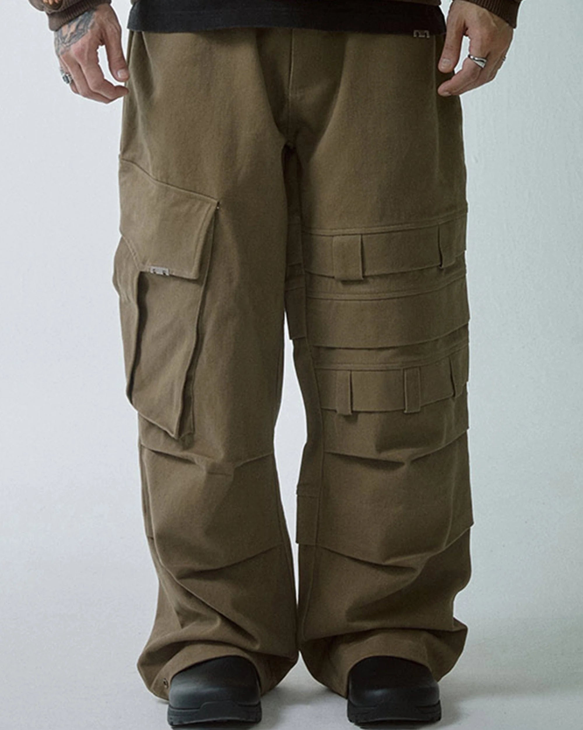 F2CE Asymmetrical Crinkled Cargo Pants