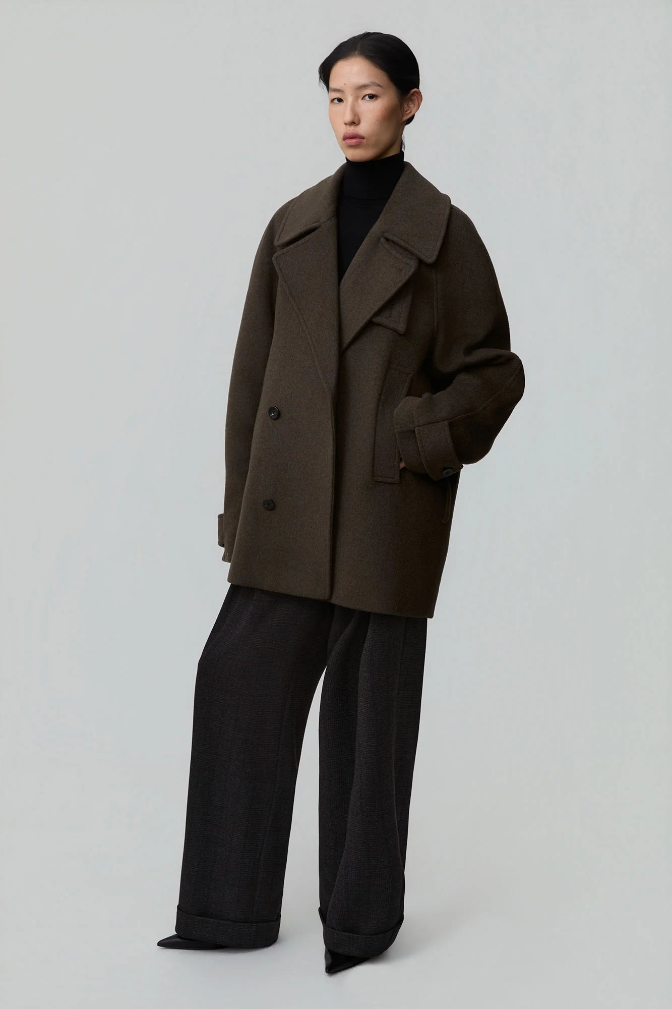 OPICLOTH Double-Pleated Mini-Check Trousers
