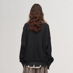 ILNya Nieternite Nifutur Frayed Edge Ribbed V-Neck Cardigan