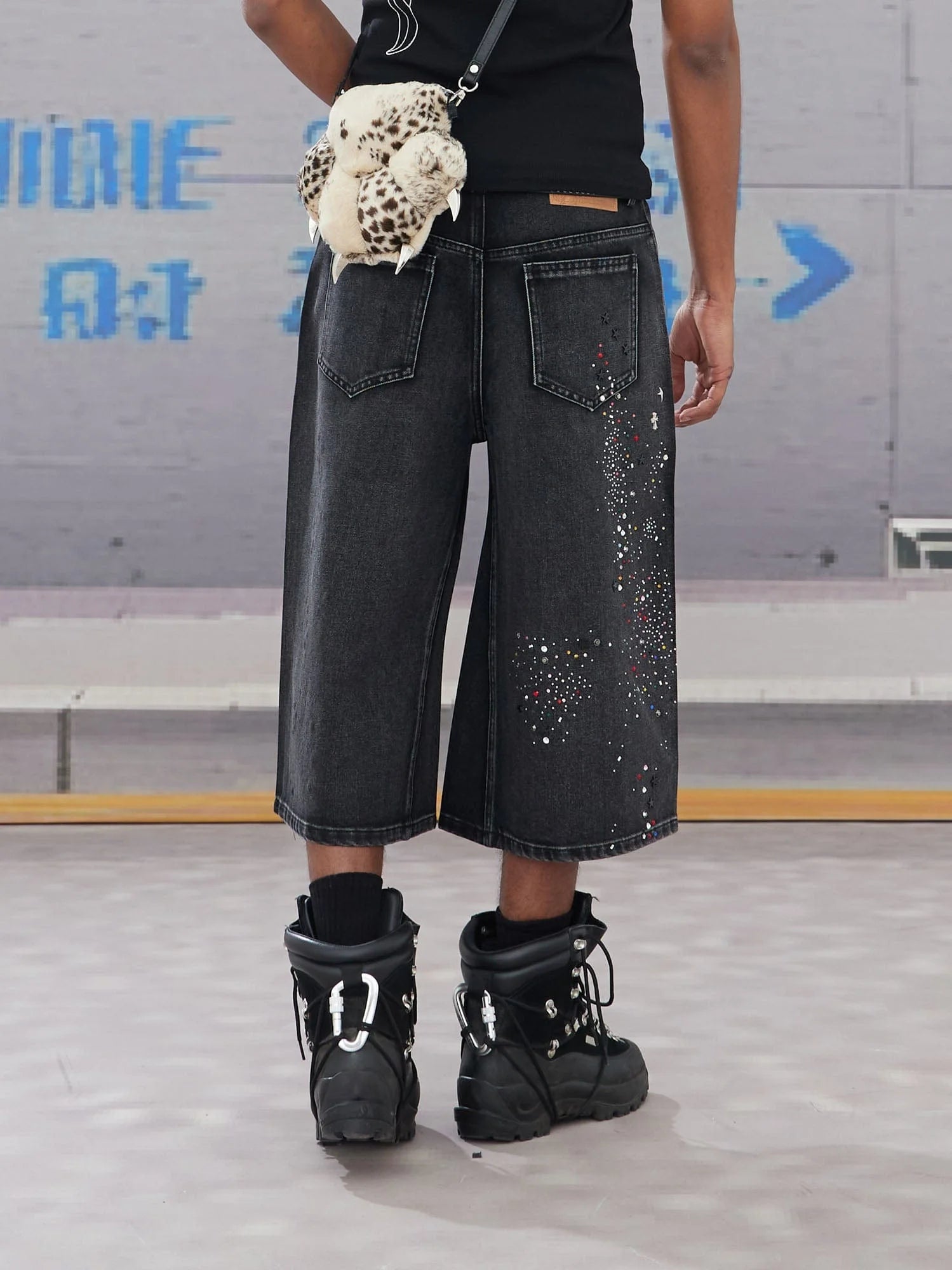 DND4DES Diamond Washed Spliced Oversized Shorts