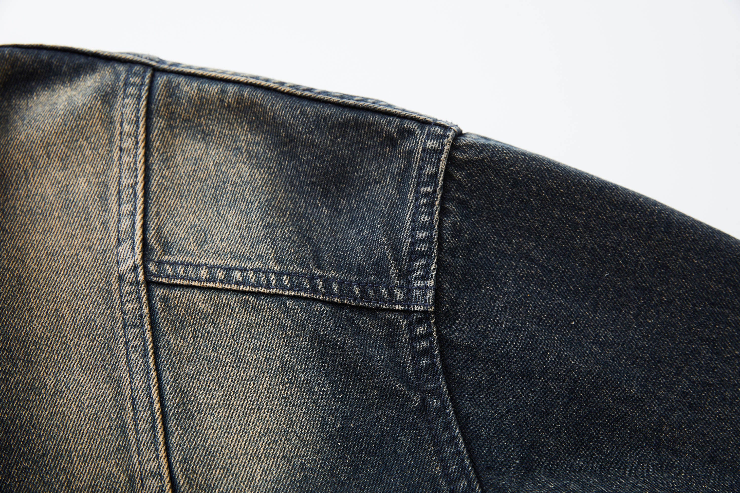 ORGANIC EMOTION Faded Spliced Pocket Denim Jacket
