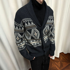 KREATE Fair Isle Shawl Collar Cardigan