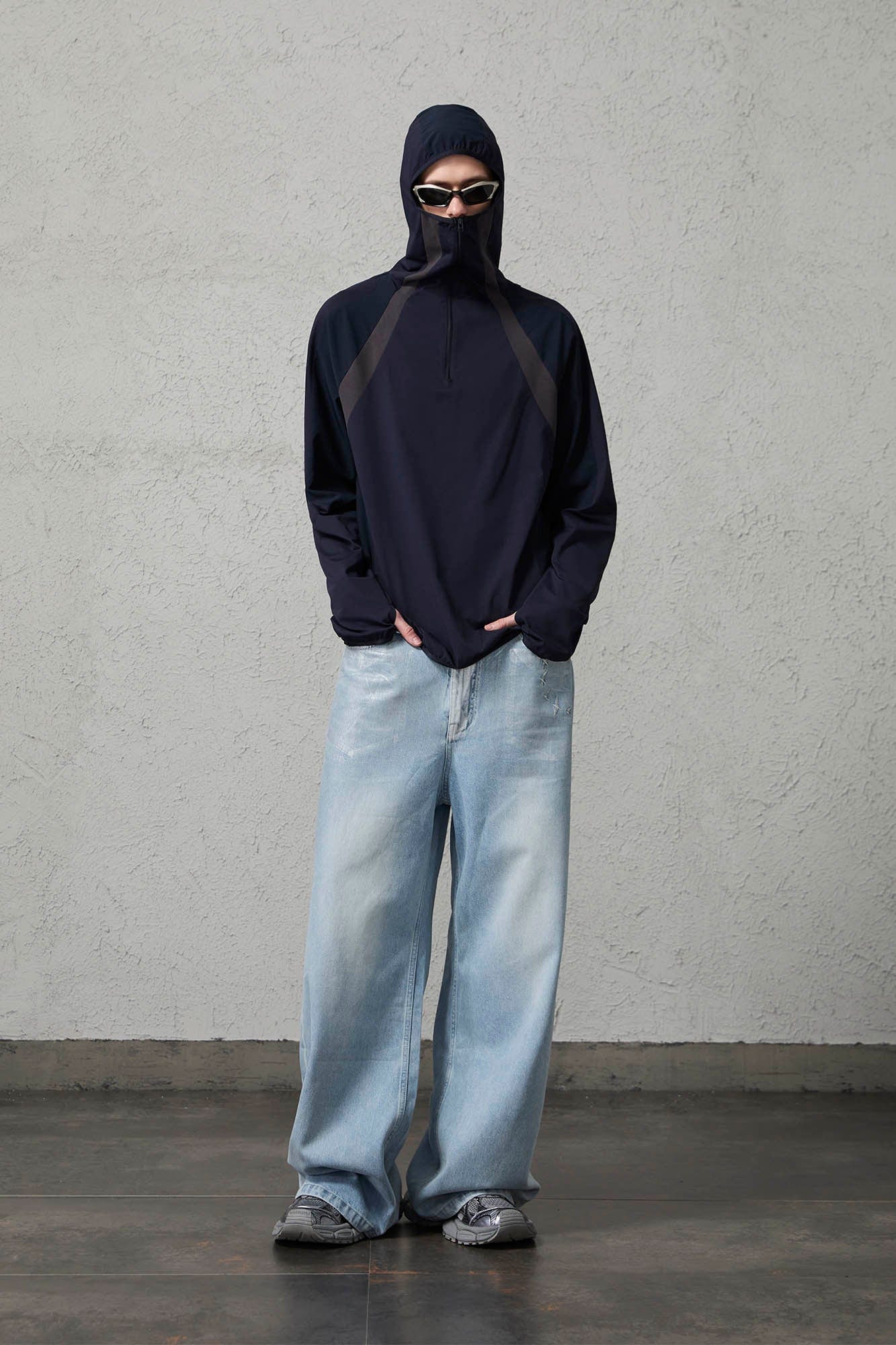 ORGANIC EMOTION Contrast Spliced Hooded Sorona Pullover Jacket