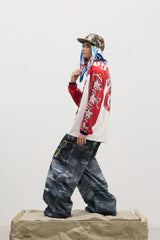 DND4DES Trompe-l'œil Double-Waist Baggy Jeans