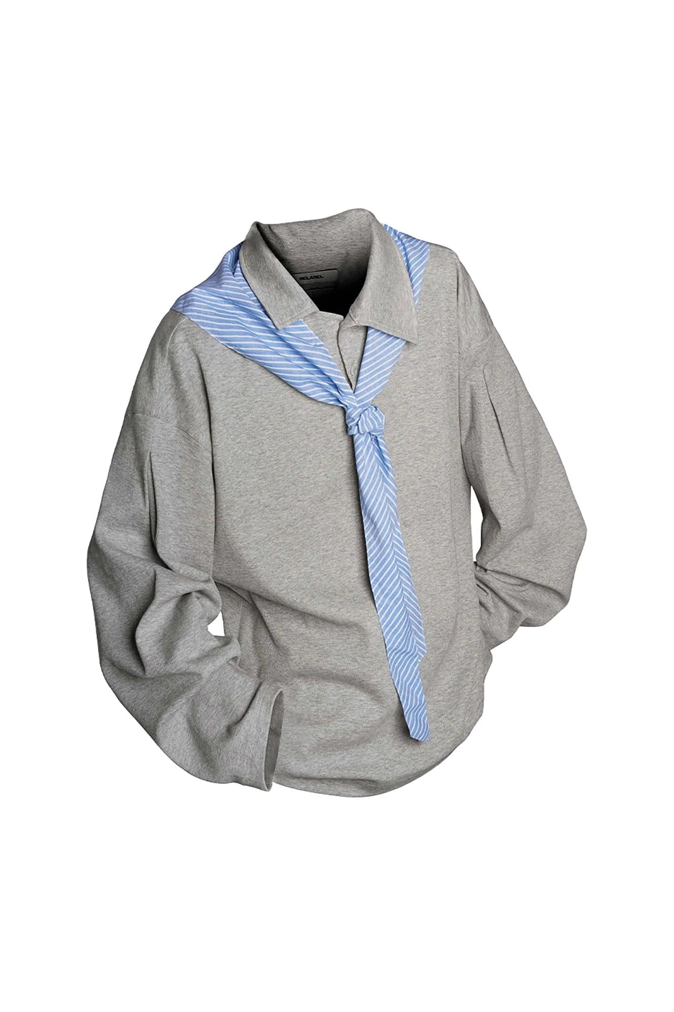 RELABEL Striped Sailor Collar Tie Sweatshirt