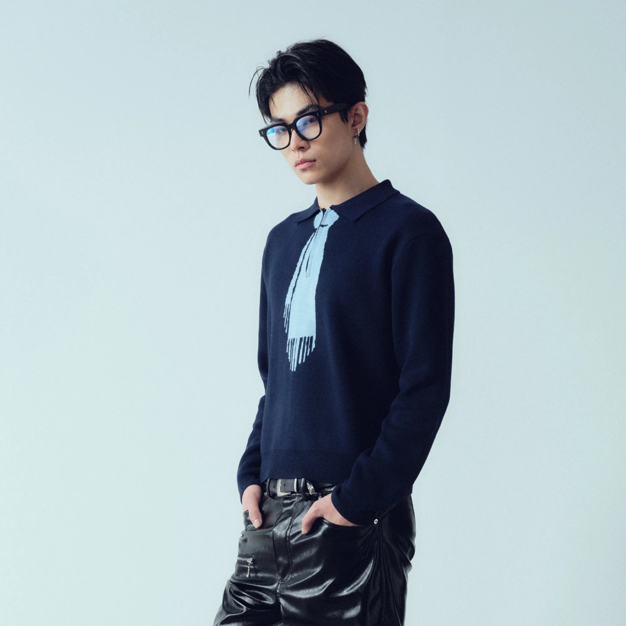 KADAKADA Tie-Jacquard Wool-Blend Sweater