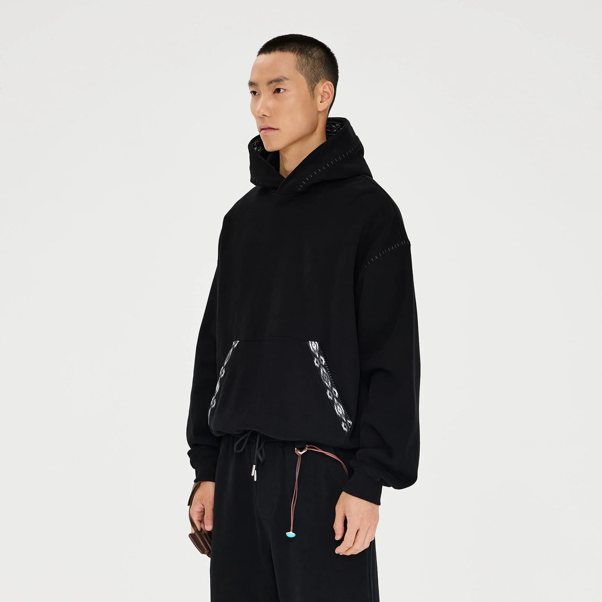 CATSSTAC Totem-Trimmed Kangaroo Pocket Hoodie