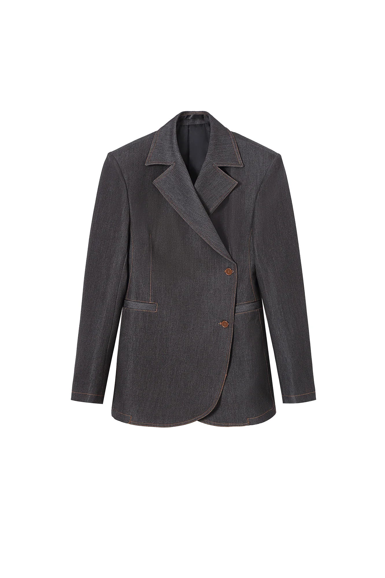 CLP Retro Padded Shoulder Raw Denim Blazer