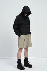 CATSSTAC Utility Crinkled Zip-Pocket Shorts