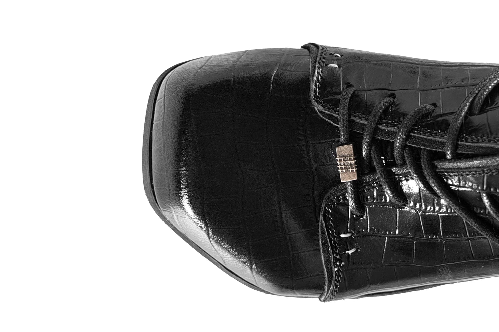 REWRITE Croc-Embossed Square-Toe Derby Shoes
