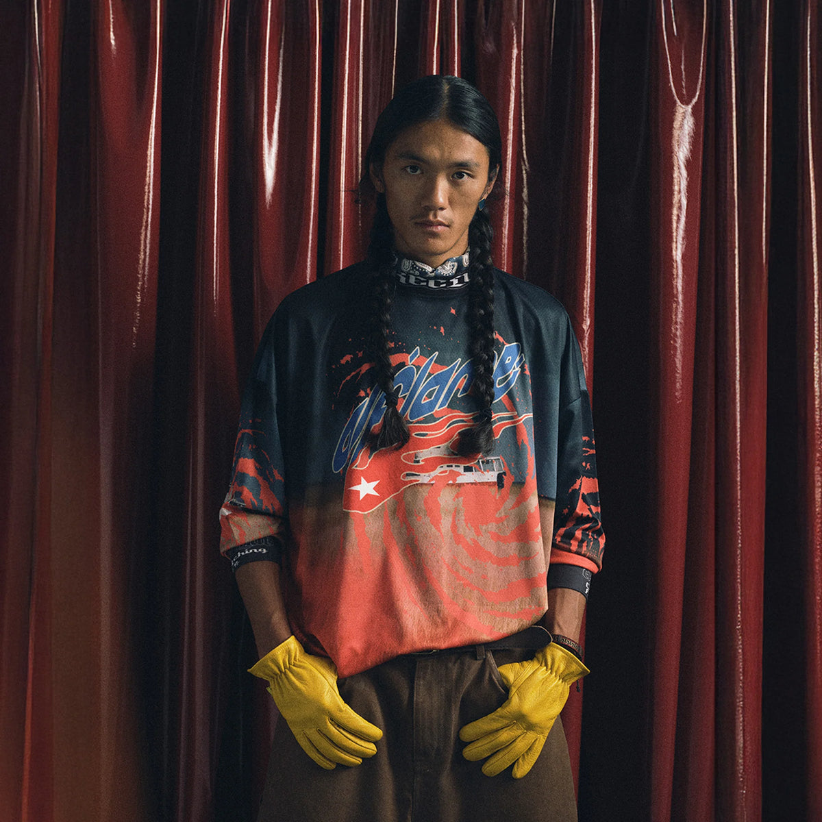 TRECLUB Contrast Swirl Full-Printed Long-Sleeve Jersey