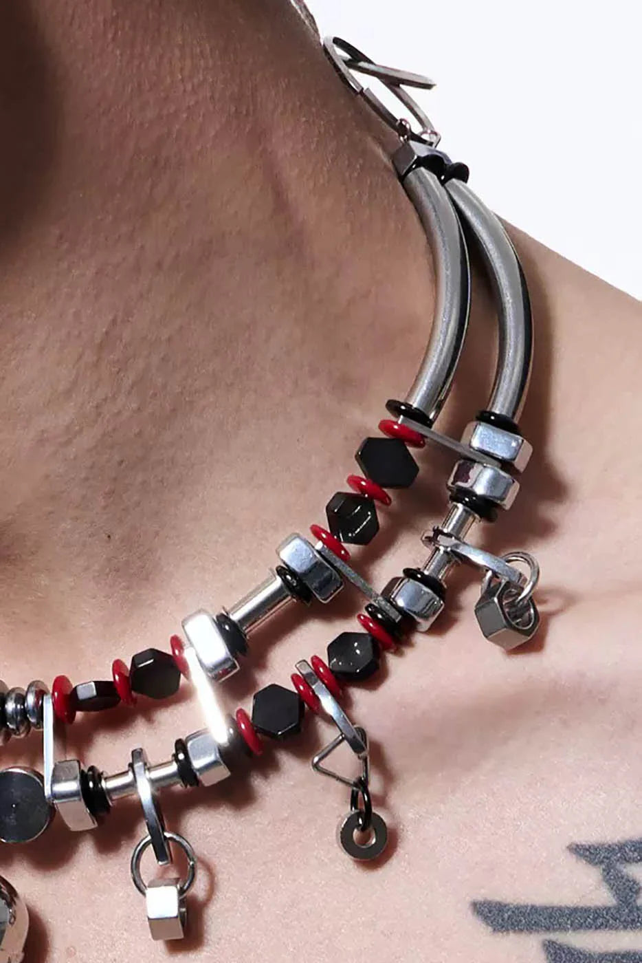 ILLUSORY Mechanical Heart Double-Strand Beaded Necklace