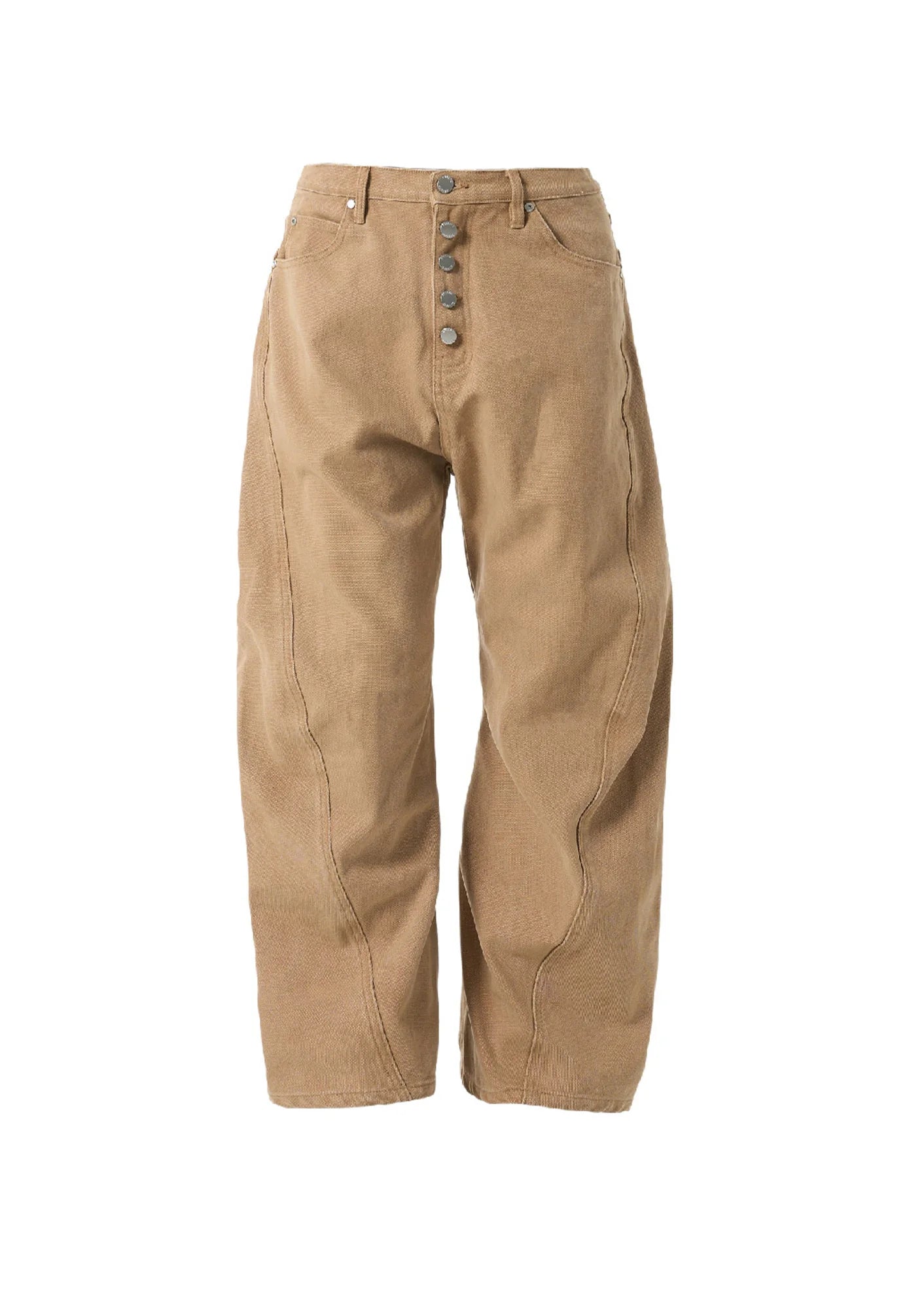 STEEPC Classical Button-Fly Curved-Seam Utility Pants