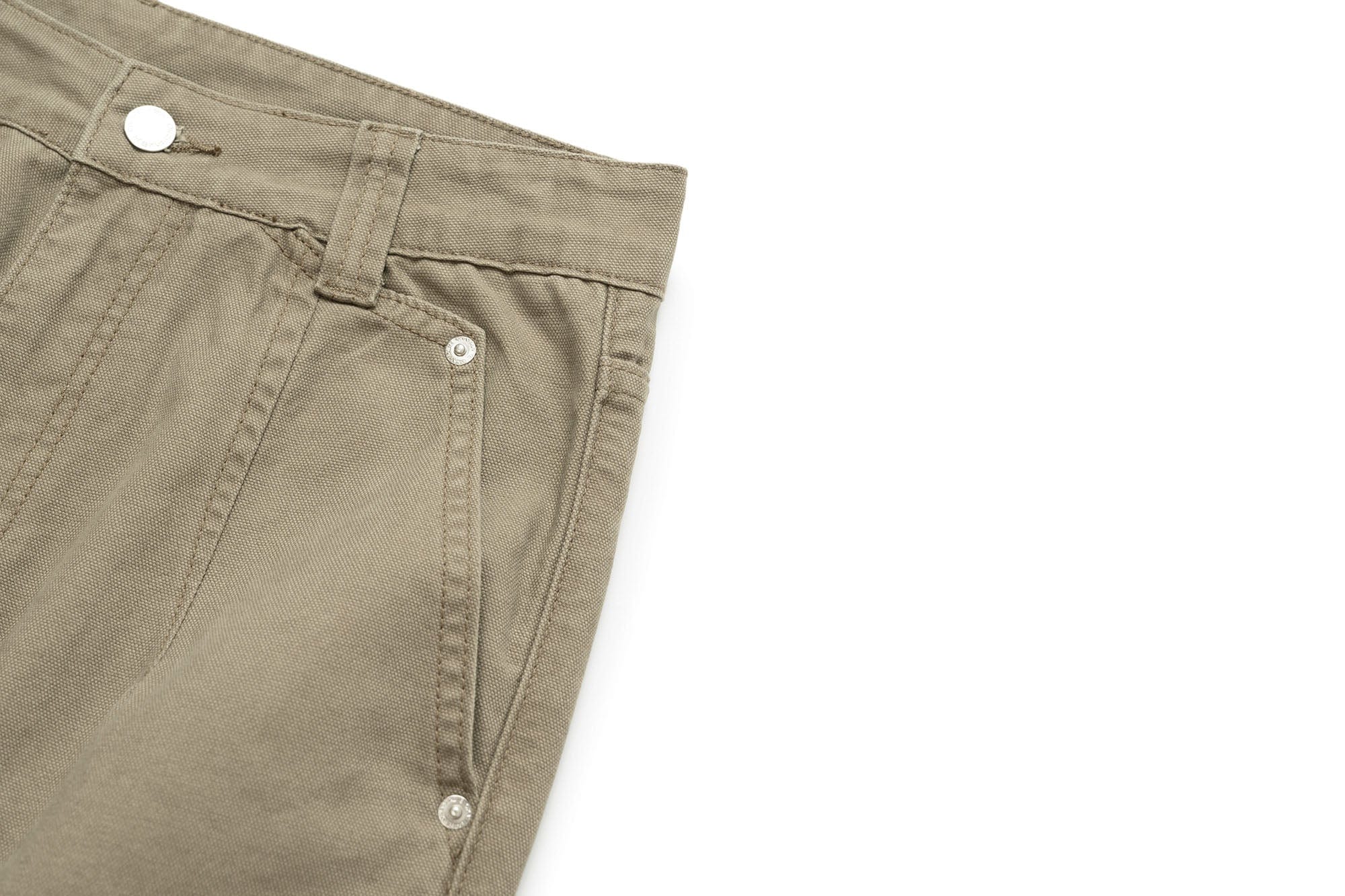 OKAYTHXBYE Washed Button Flap-Pocket Cargo Pants